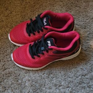 Fila Red and Black Running Sneakers
